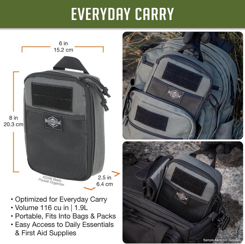 Maxpedition Beefy Pocket Organizer, Compact, MOLLE-Compatible, 1000D Nylon Tactical Pouch, Everyday Carry Tool and Gear Storage for Outdoor, Tactical, Survival, 0266 - Image 2